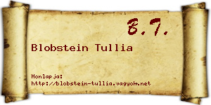 Blobstein Tullia névjegykártya